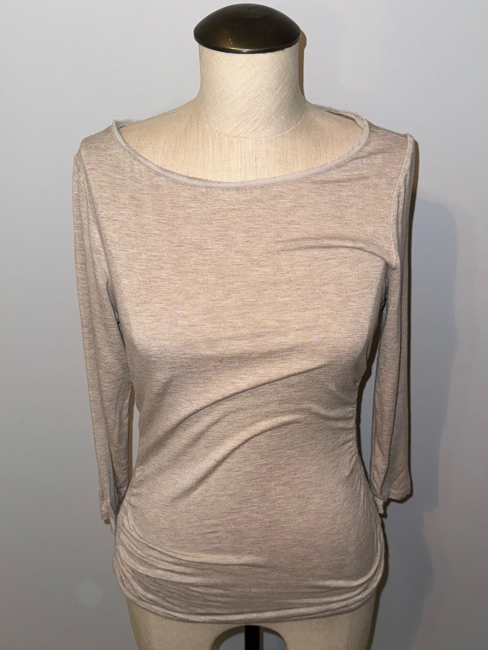 White House Black Market WHBM Ruched 3/4 Sleeve Top Size XS